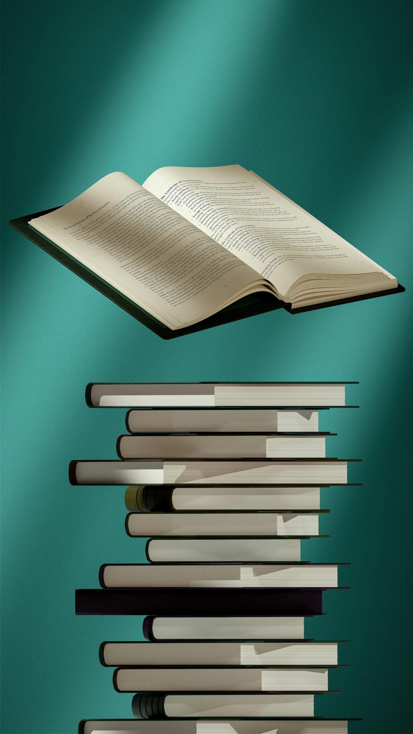 an open book sitting on top of a stack of books